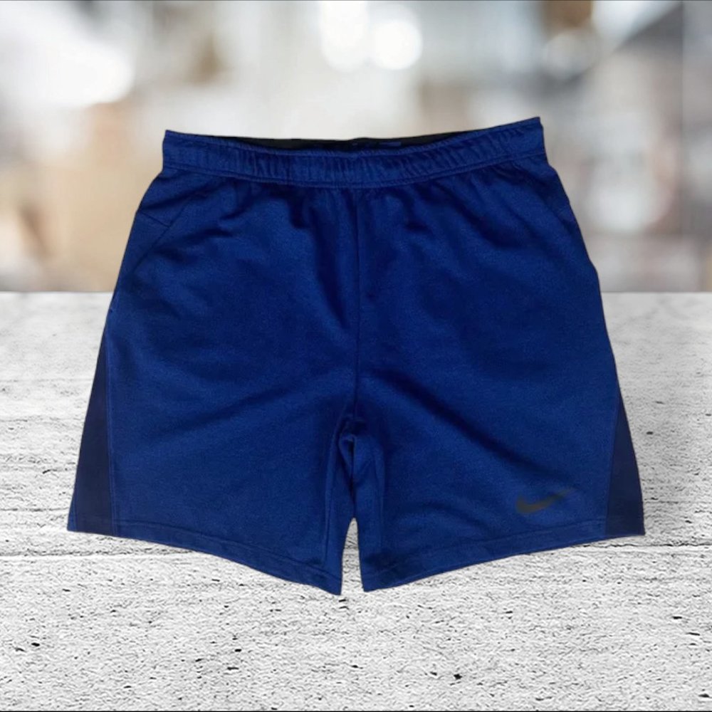 Nike Dri Fit Men's Blue Black Performance Basketball Track Gym Shorts Size XL